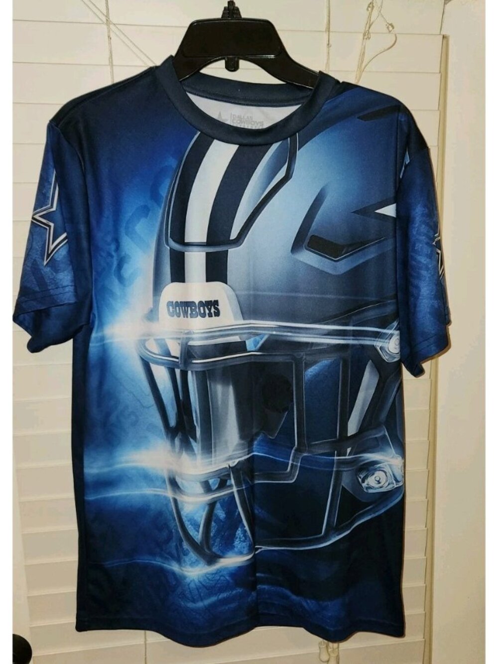 Dallas Cowboys All Over Print T-Shirt ADULT MEDIUM Blue NFL Sports Unisex